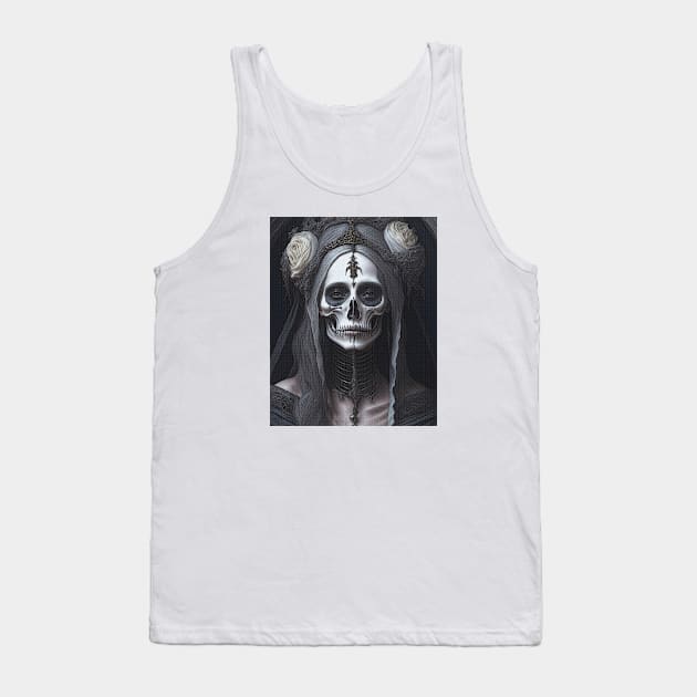 Painting of Santa Muerte Tank Top by metamorfatic